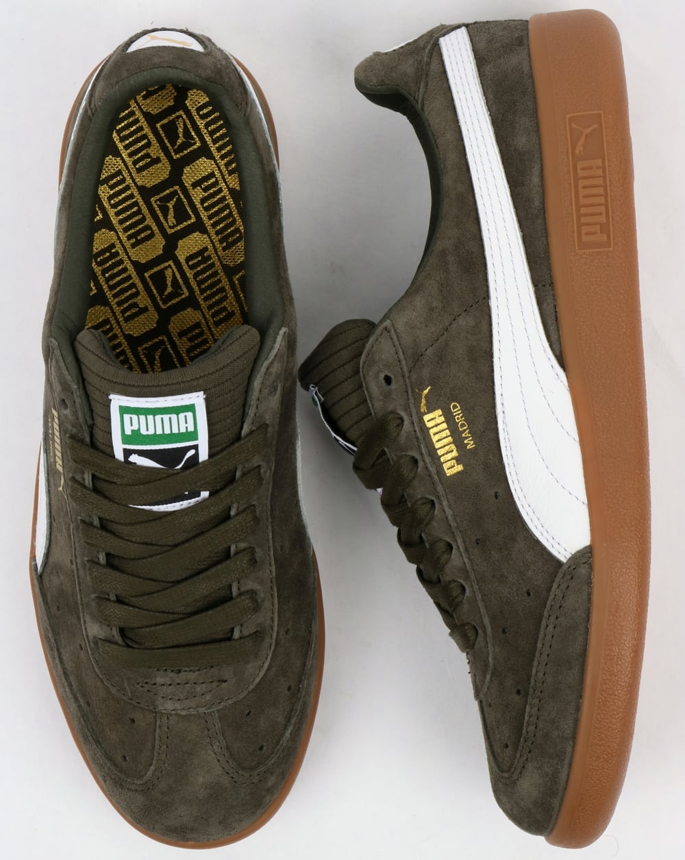 Puma Madrid Lux Trainers Olive Night/White