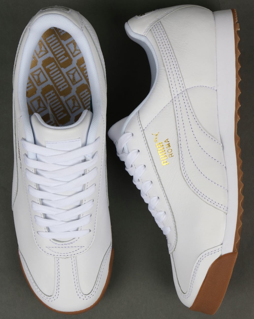 Puma Roma Classic Gum Trainers White/Gum