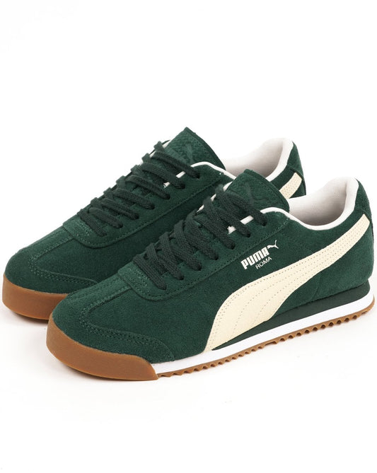 Puma Puma Roma Wildleder-Sneaker Grün Weiß