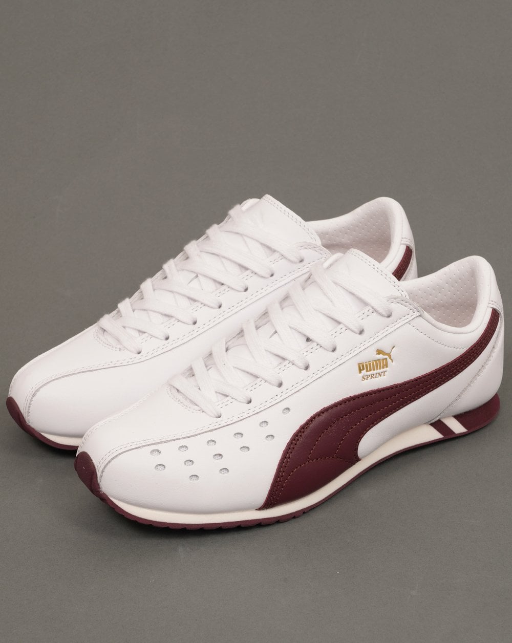 Puma Sprint Trainers White/Burgundy