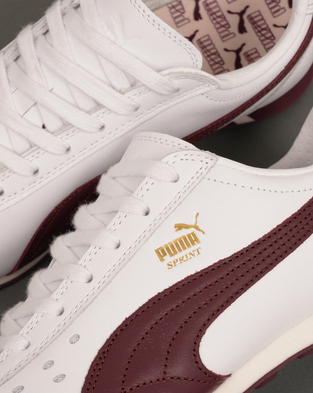Puma Sprint Trainers White/Burgundy
