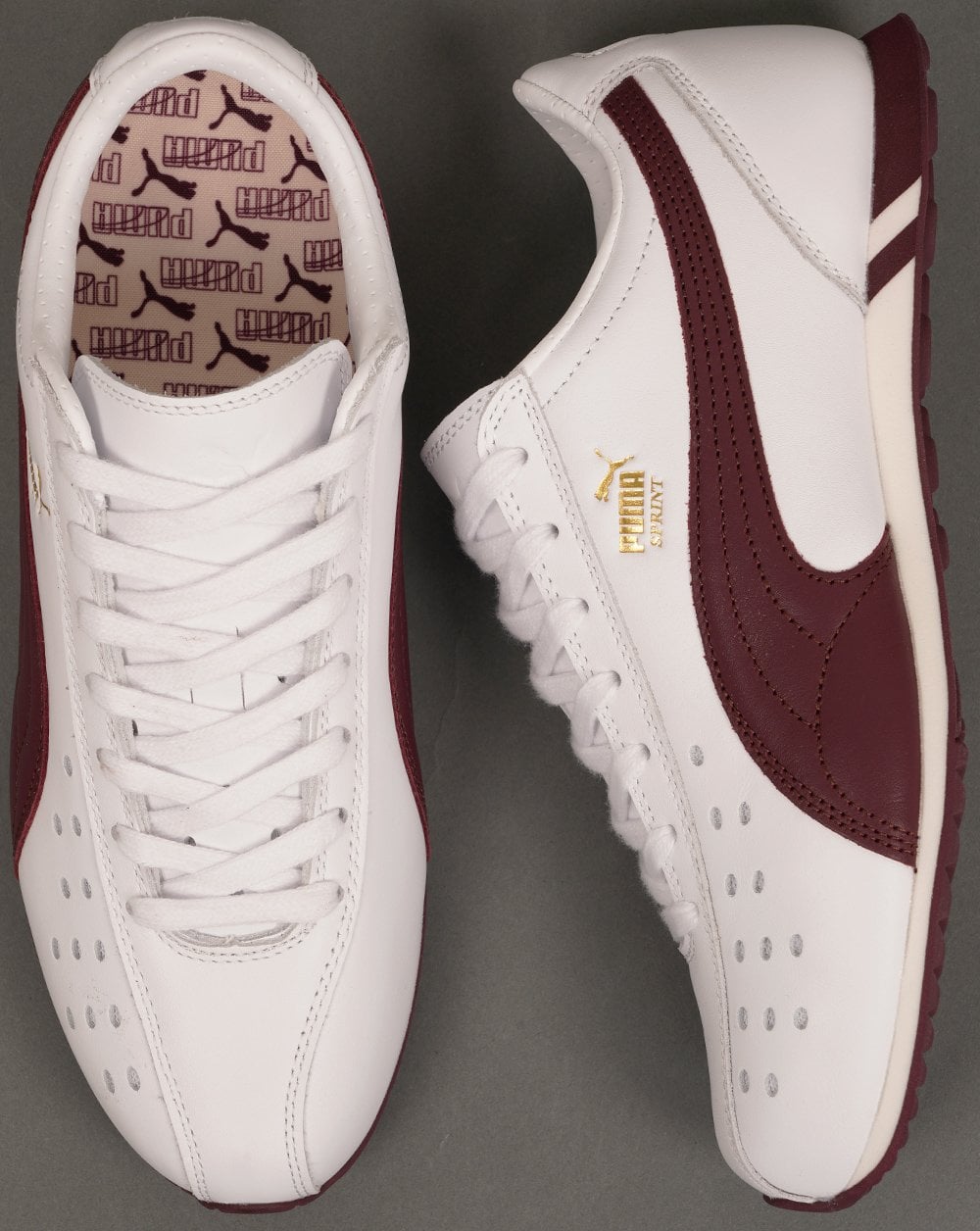 Puma Sprint Trainers White/Burgundy