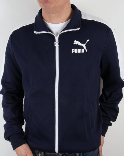 Puma T7 Trainingsjacke Marineblau/Weiß