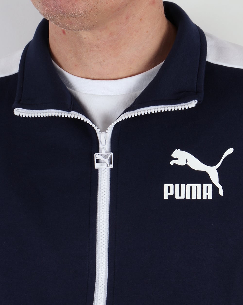 Puma T7 Trainingsjacke Marineblau/Weiß