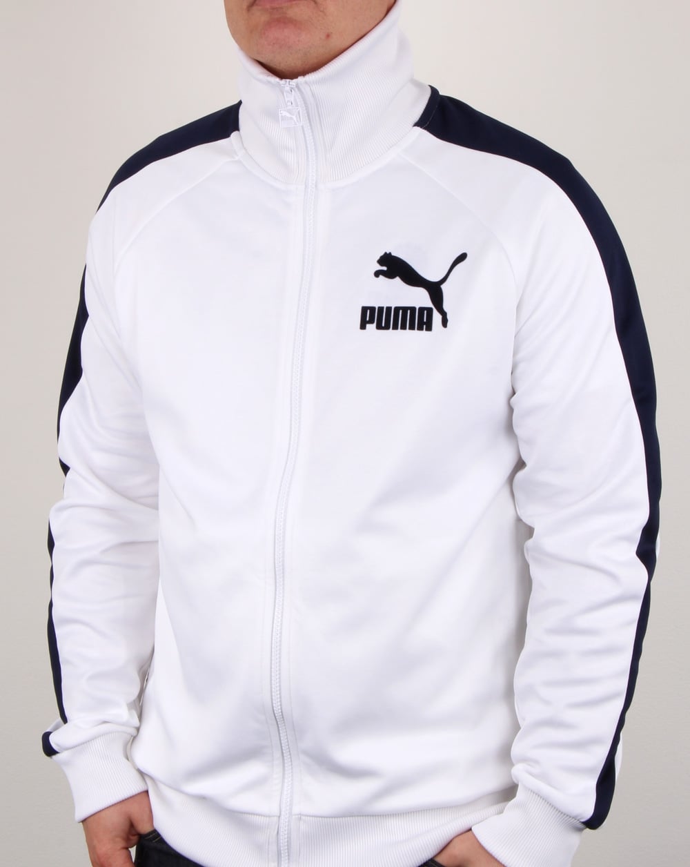 Puma T7 Vintage Trainingsjacke Weiß/Marineblau