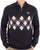 Sergio Tacchini 1/4 Zip Diamond Knit Navy