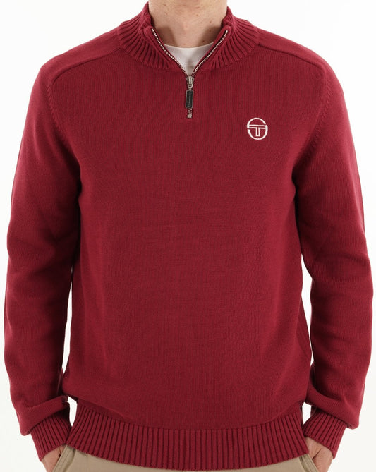 Sergio Tacchini Sergio Tacchini 1/4 Zip Strickwein Burgund