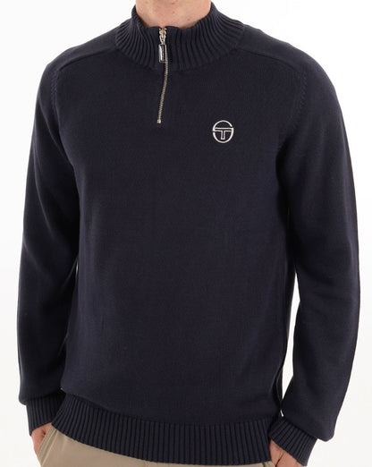 Sergio Tacchini 1/4-Reißverschluss-Strick, Marineblau