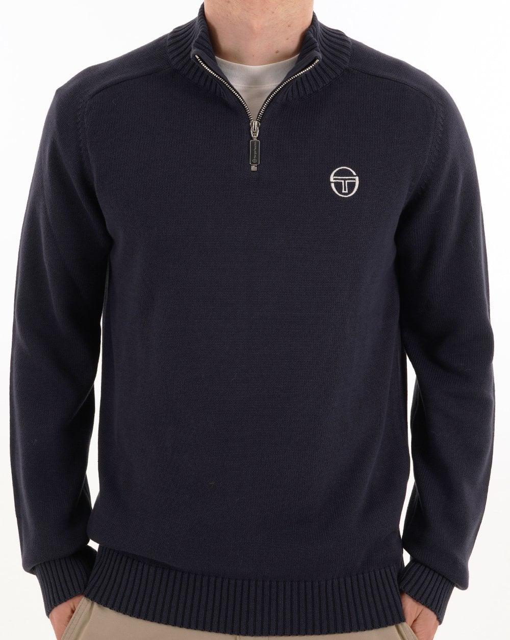 Sergio Tacchini 1/4-Reißverschluss-Strick, Marineblau