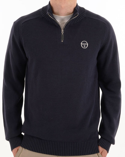 Sergio Tacchini 1/4-Reißverschluss-Strick, Marineblau