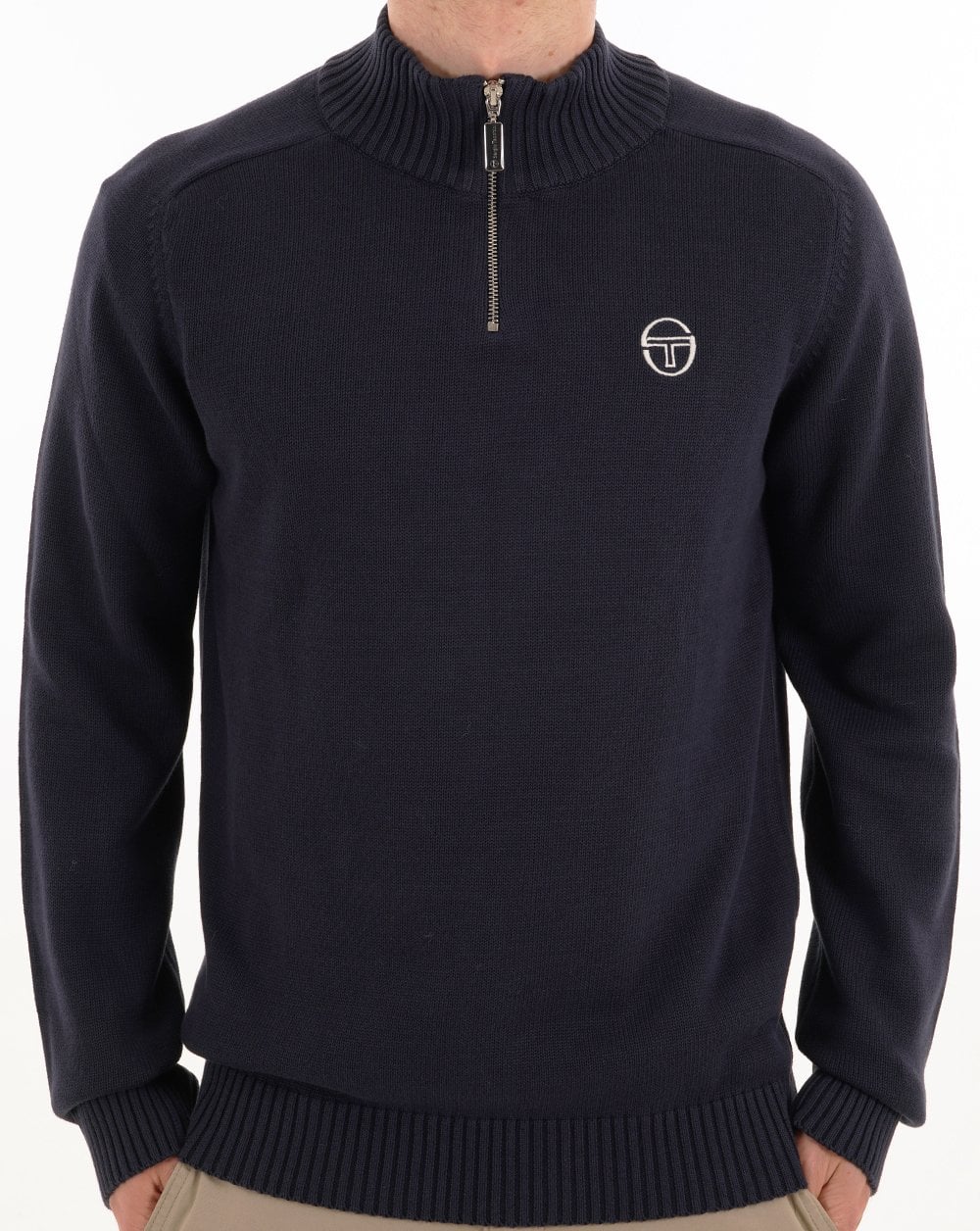 Sergio Tacchini 1/4-Reißverschluss-Strick, Marineblau