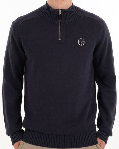 Sergio Tacchini 1/4-Reißverschluss-Strick, Marineblau