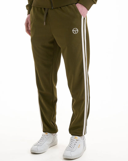 Sergio Tacchini Trainingshose mit 2 Streifen, Dunkelolivweiß
