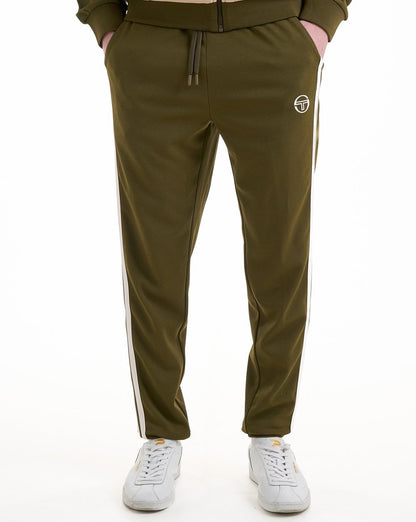 Sergio Tacchini Trainingshose mit 2 Streifen, Dunkelolivweiß