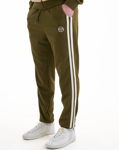 Sergio Tacchini Trainingshose mit 2 Streifen, Dunkelolivweiß