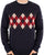 Sergio Tacchini Argyle Crew Knit Jumper Navy