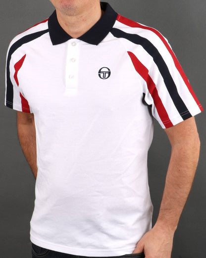 Sergio Tacchini Blow Poloshirt Weiß/Marineblau/Rot