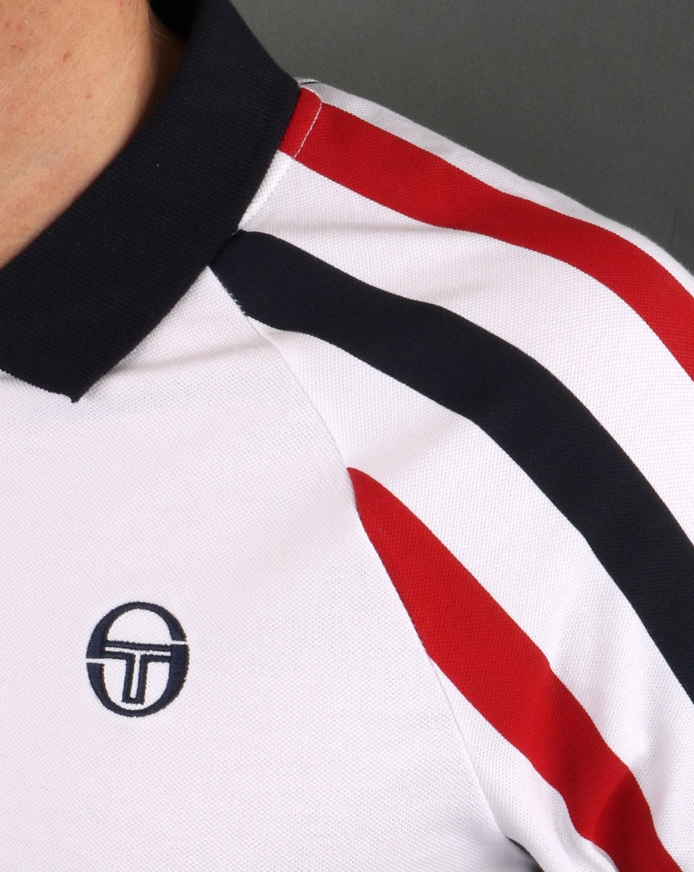 Sergio Tacchini Blow Poloshirt Weiß/Marineblau/Rot