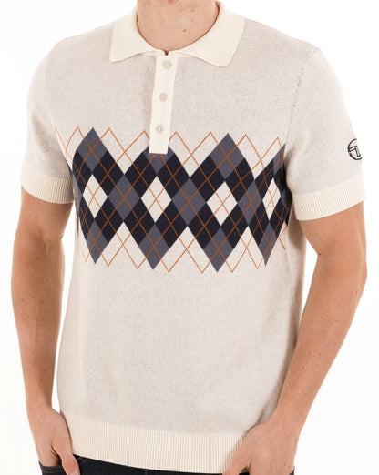Sergio Tacchini Carezza Gestricktes Poloshirt Gardenia