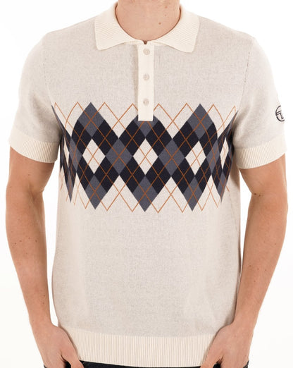 Sergio Tacchini Carezza Gestricktes Poloshirt Gardenia