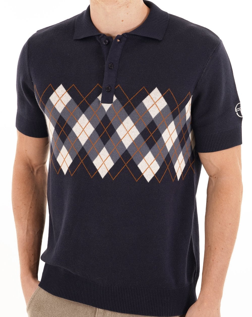 Sergio Tacchini Carezza Knitted Polo Navy Blue