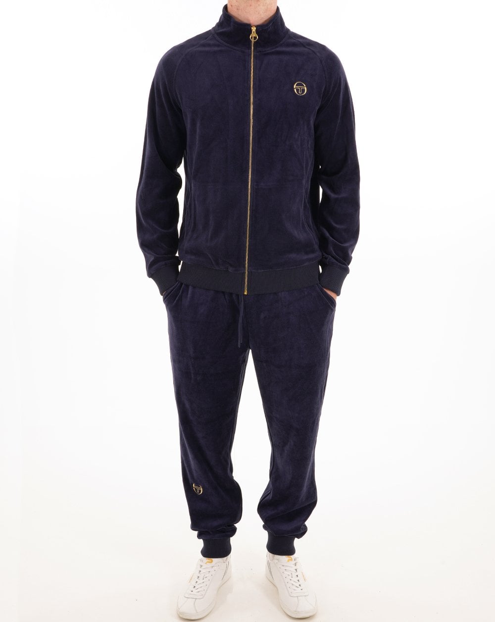 Sergio Tacchini Classic Velour Track Pants Navy Blue