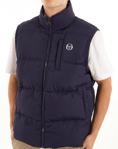 Sergio Tacchini Court Wattierte Weste Marineblau