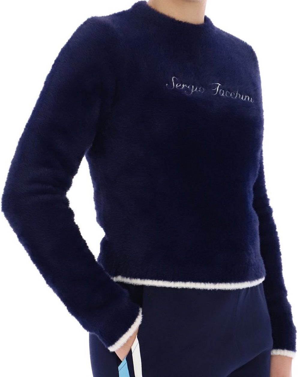 Sergio Tacchini Helena Pullover mit Rundhalsausschnitt, gebürstet, Marineblau