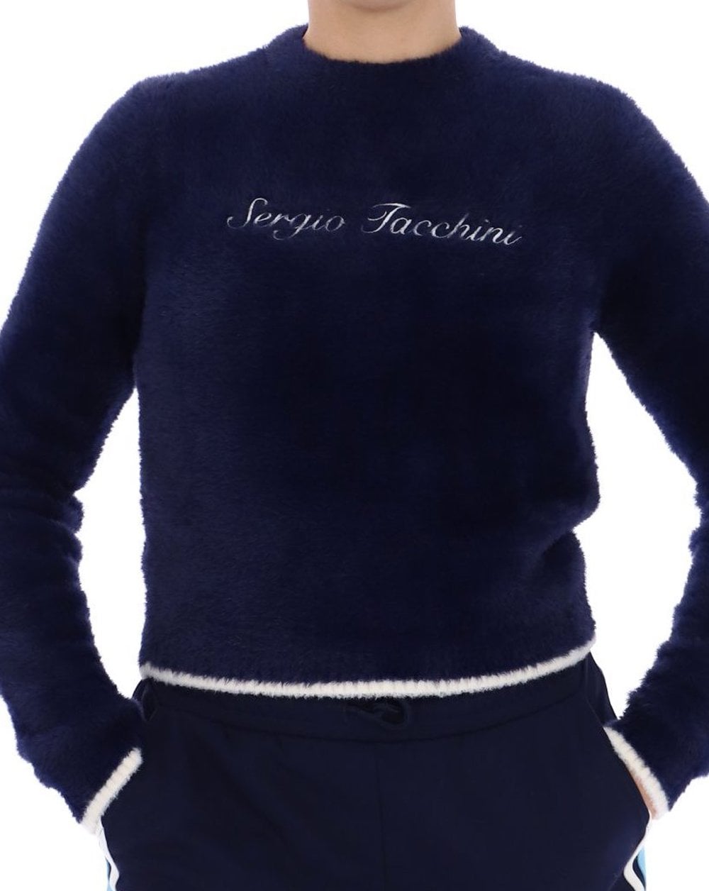 Sergio Tacchini Helena Pullover mit Rundhalsausschnitt, gebürstet, Marineblau