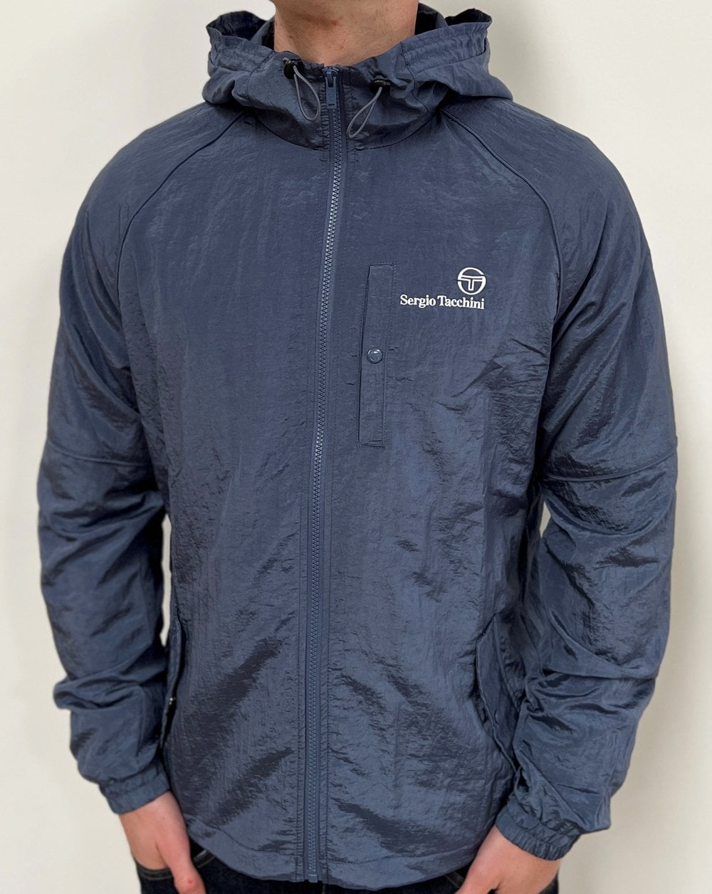 Sergio Tacchini Maldini Hooded Jacket Steel Blue