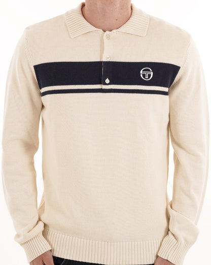 Sergio Tacchini Masters Langarm-Strickpolo Gardenia