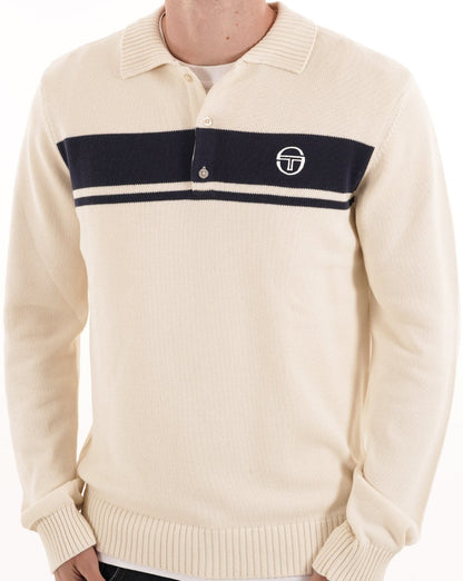 Sergio Tacchini Masters Langarm-Strickpolo Gardenia