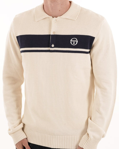 Sergio Tacchini Masters Langarm-Strickpolo Gardenia