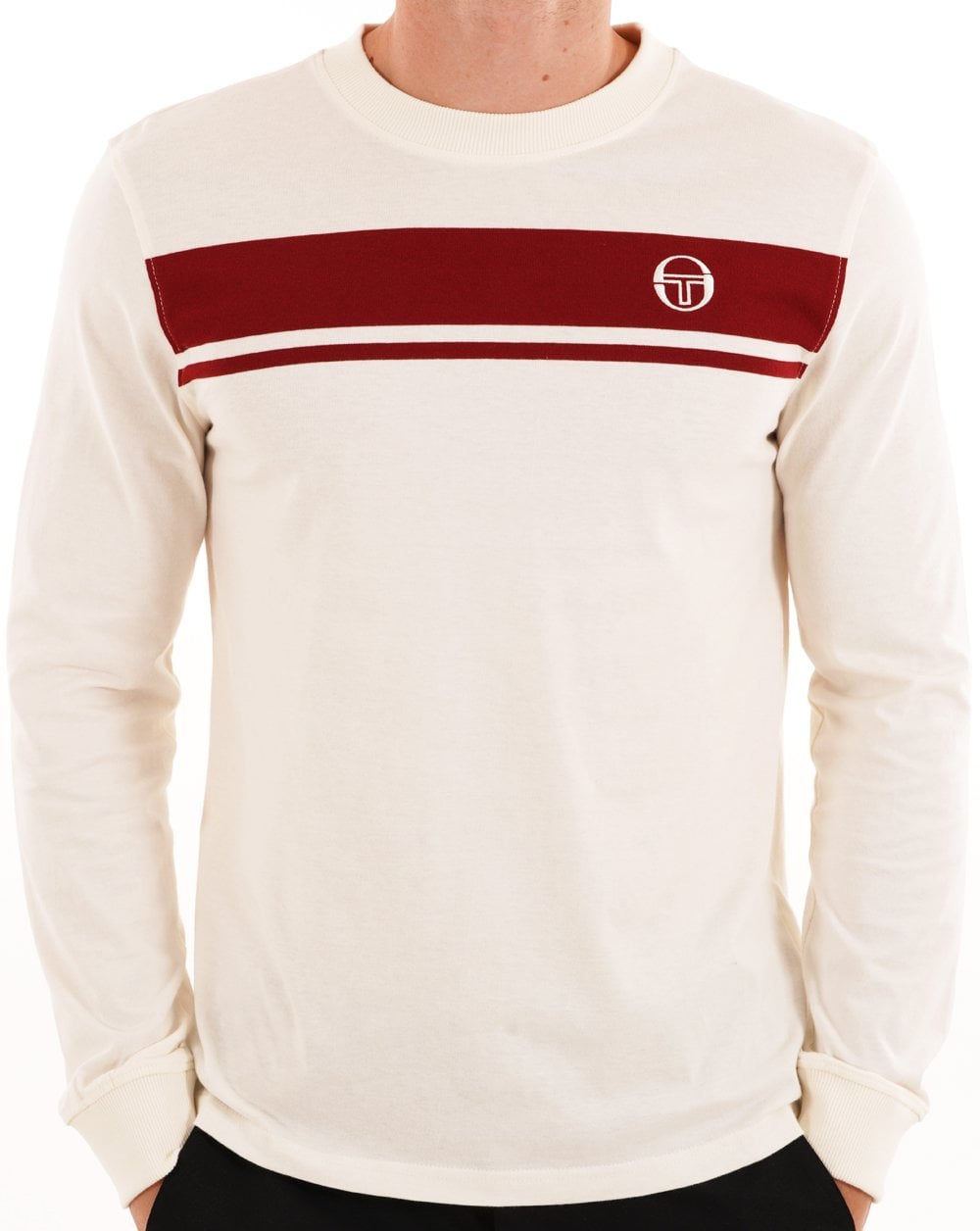 Sergio Tacchini Masters LS T Shirt Gardenia Deep Red