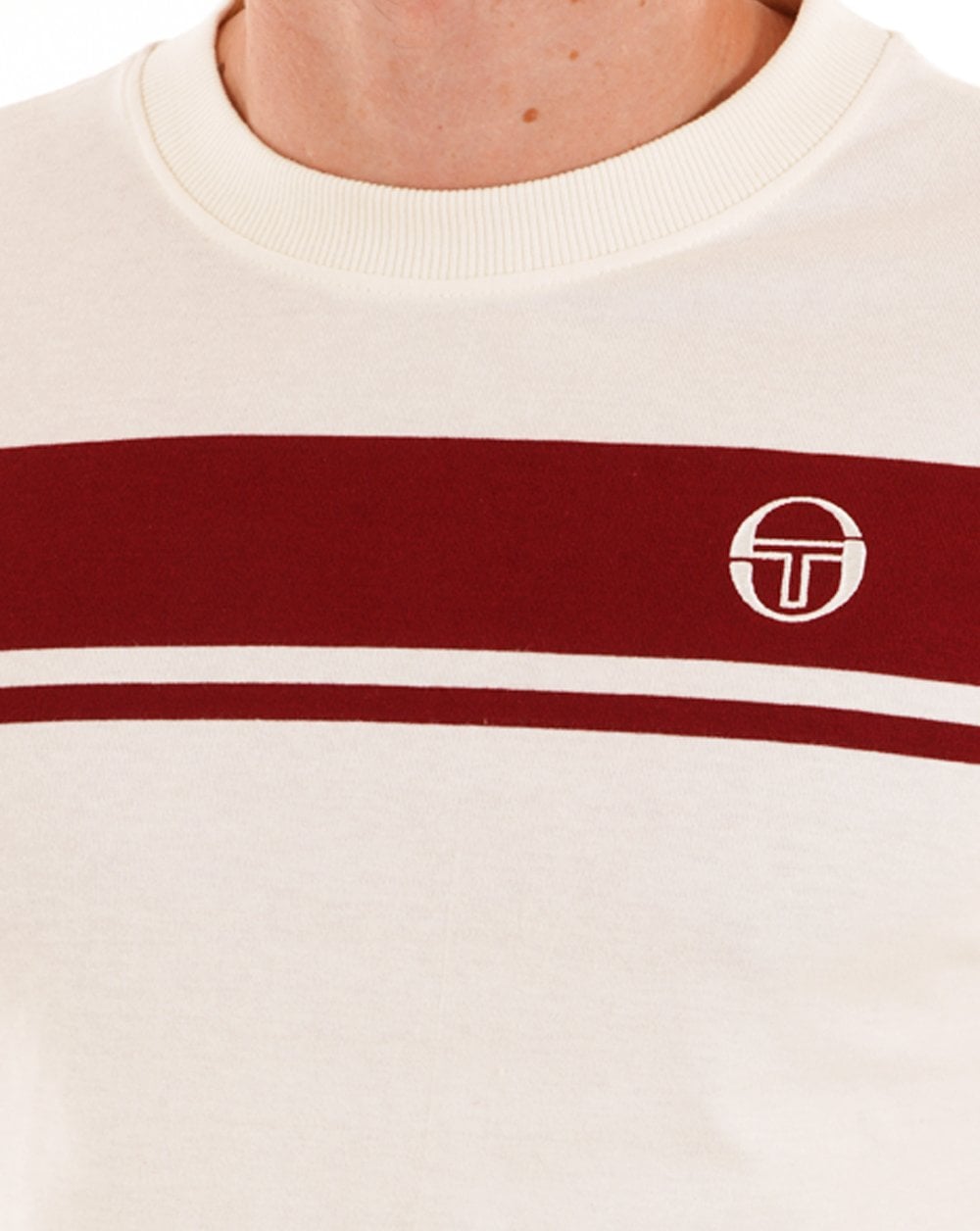 Sergio Tacchini Masters LS T Shirt Gardenia Deep Red