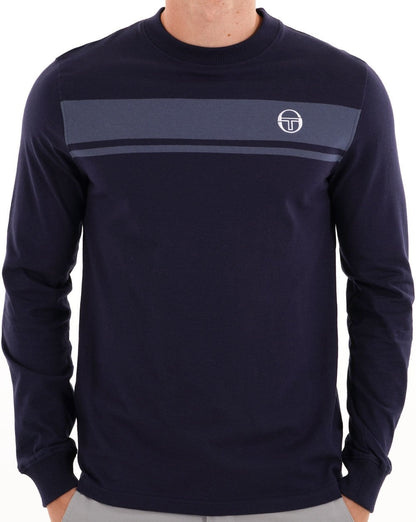 Sergio Tacchini Masters Langarmshirt, Marineblau, Vintage Indigo