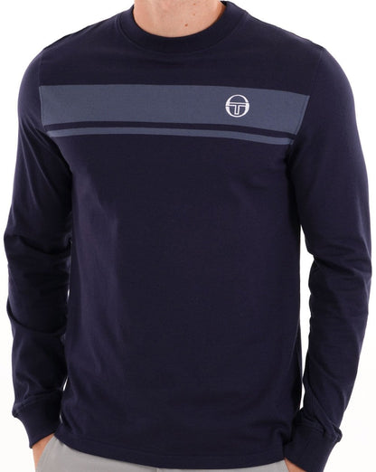 Sergio Tacchini Masters Langarmshirt, Marineblau, Vintage Indigo