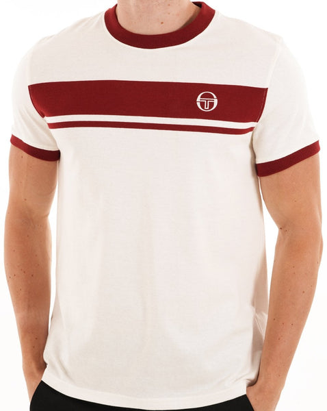 Sergio Tacchini Masters T Shirt Gardenia Deep Red