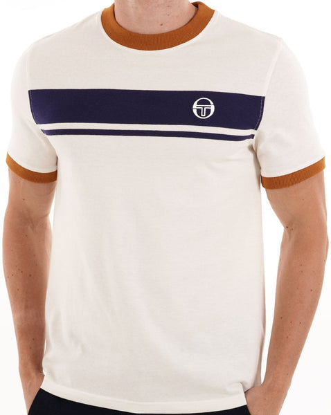 Sergio Tacchini Masters T Shirt Gardenia Navy