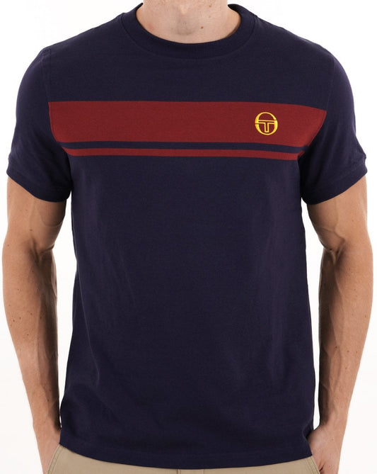 Sergio Tacchini Sergio Tacchini Masters T-Shirt Marineblau/Dunkelrot