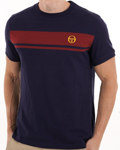 Sergio Tacchini Masters T-Shirt Marineblau/Dunkelrot