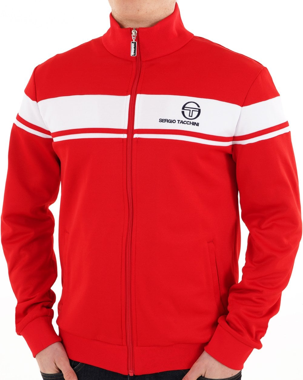 Sergio Tacchini Masters Trainingsjacke Dunkelrot/Weiß
