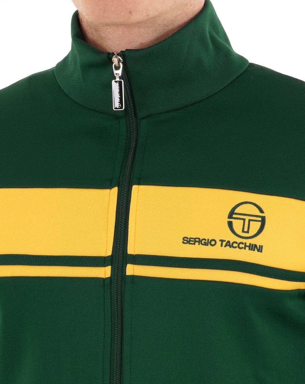 Sergio Tacchini Masters Trainingsjacke Dunkelgrün/Gelb