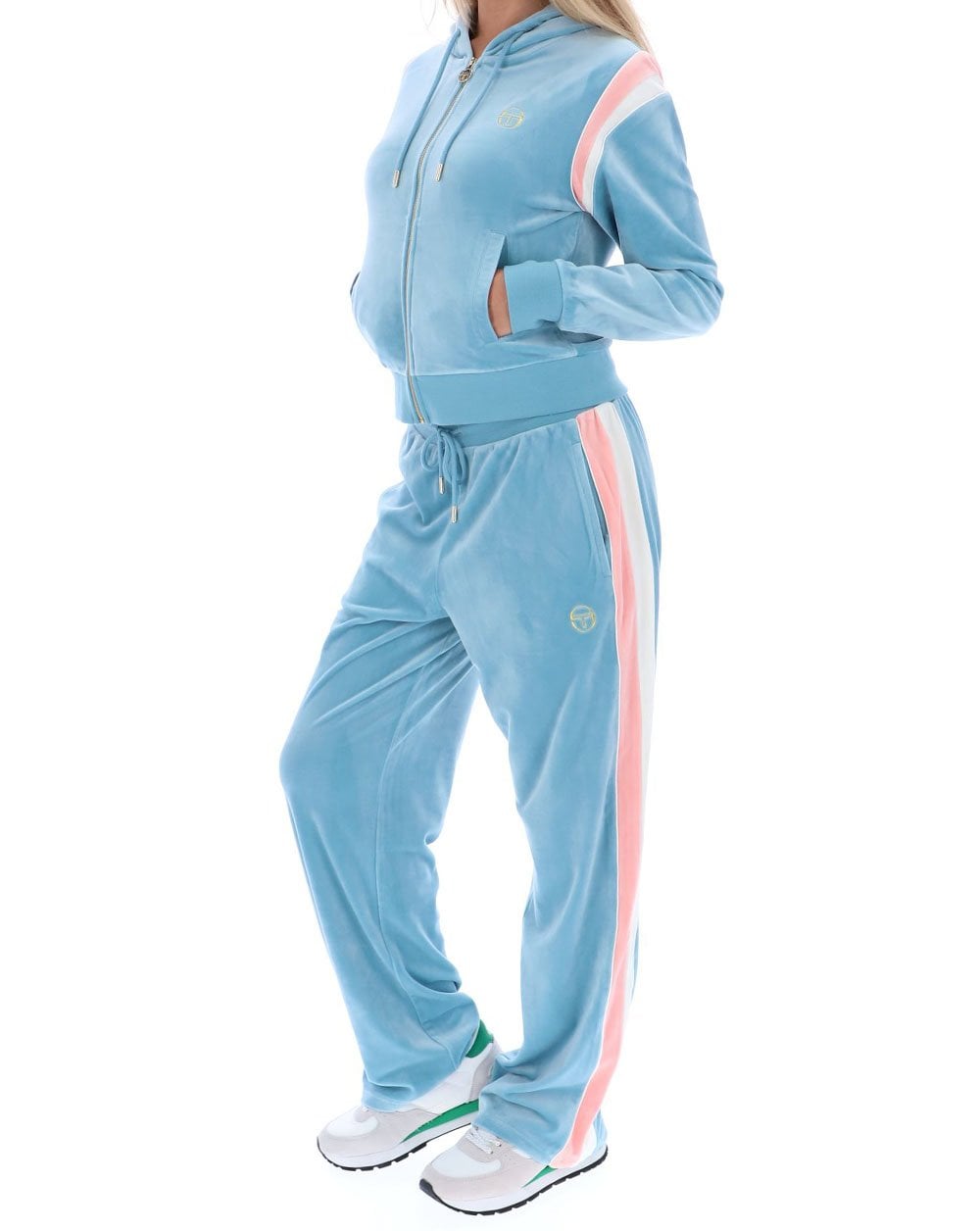 Sergio Tacchini Nadia Velour Hoody Soft Blue