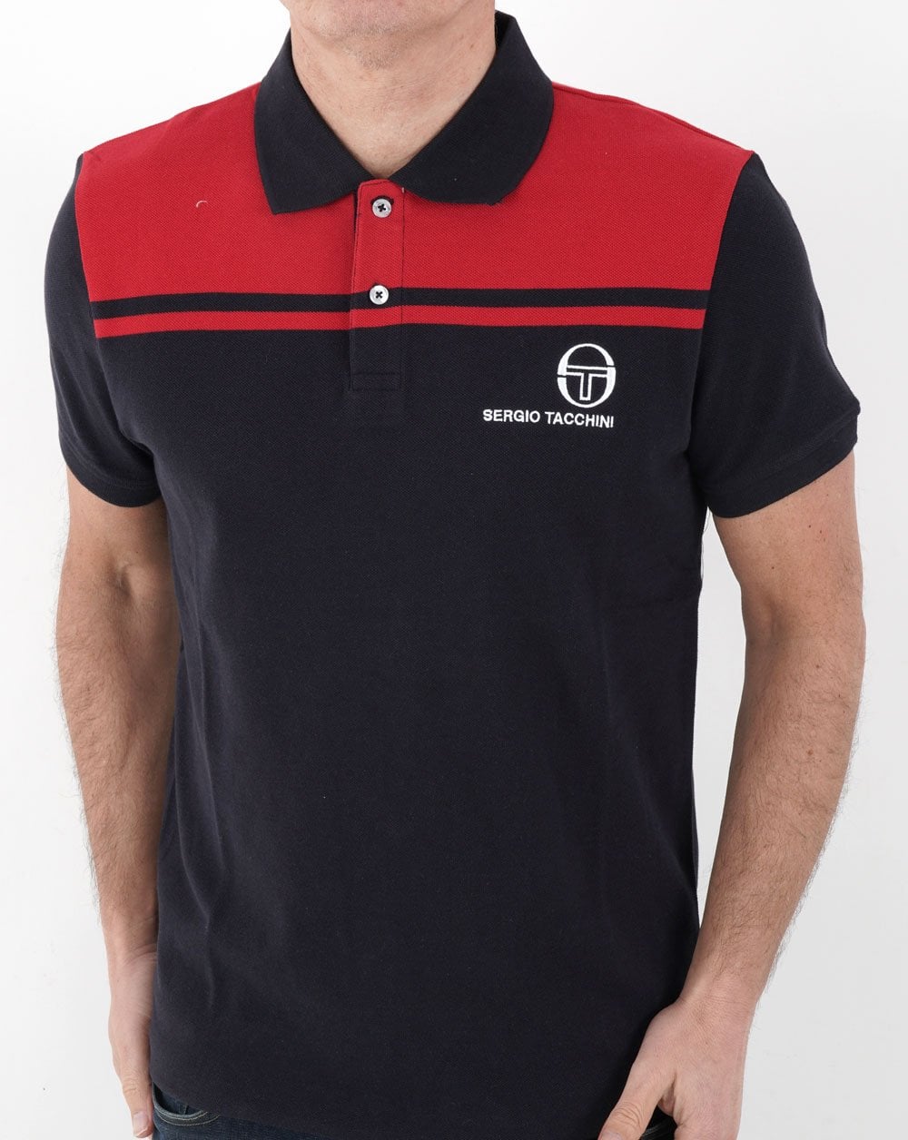 Sergio Tacchini New Young Line Poloshirt Marineblau/Rot