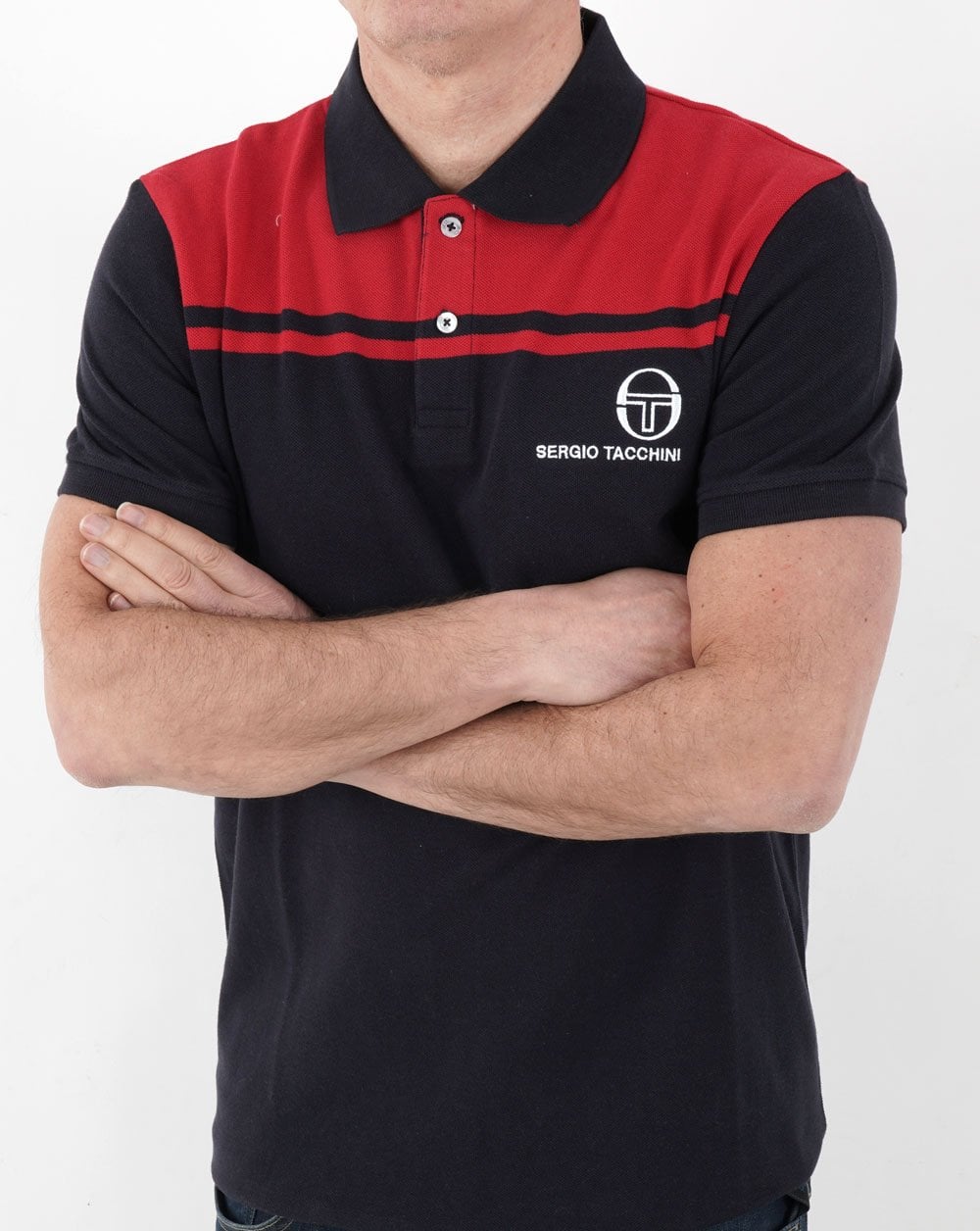 Sergio Tacchini New Young Line Poloshirt Marineblau/Rot