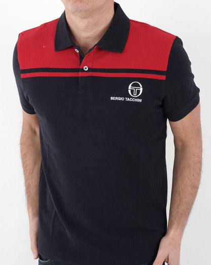 Sergio Tacchini New Young Line Poloshirt Marineblau/Rot