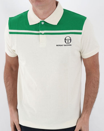 Sergio Tacchini New Young Line Poloshirt Off White/Grün