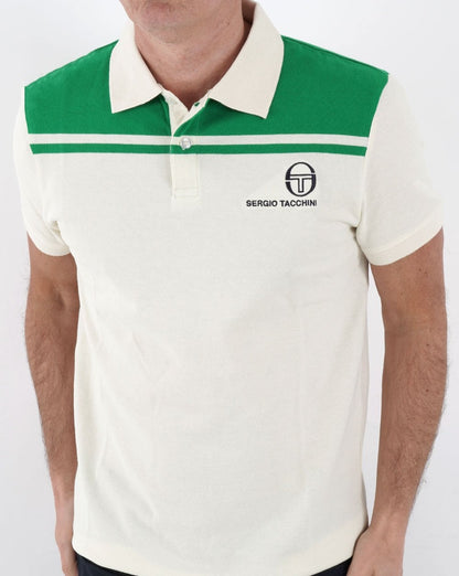 Sergio Tacchini New Young Line Poloshirt Off White/Grün