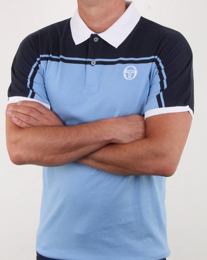 Sergio Tacchini – Poloshirt „New Young Line“ in Himmelblau/Marineblau
